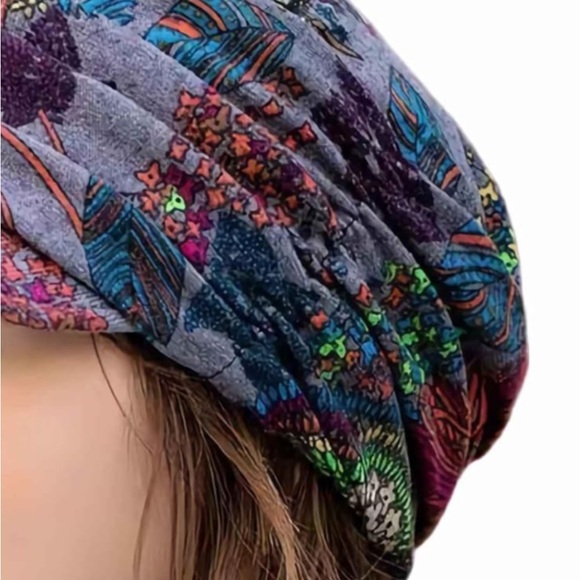 🌹🆕 Vintage Newsboy Floral Multicolor Painters Cabbie Y2K Beret Stretch Hat - Picture 3 of 5